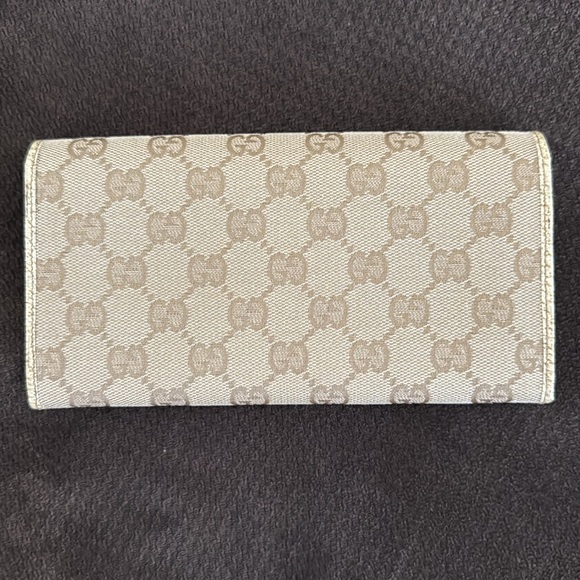 Gucci monogram GG bamboo jacquard canvas and leather continental snap wallet - Picture 15 of 16